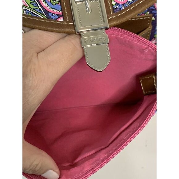 Chaps Paisley Small Cross Body Shoulder Strap Purse Multi-pockets - Picture 3 of 6